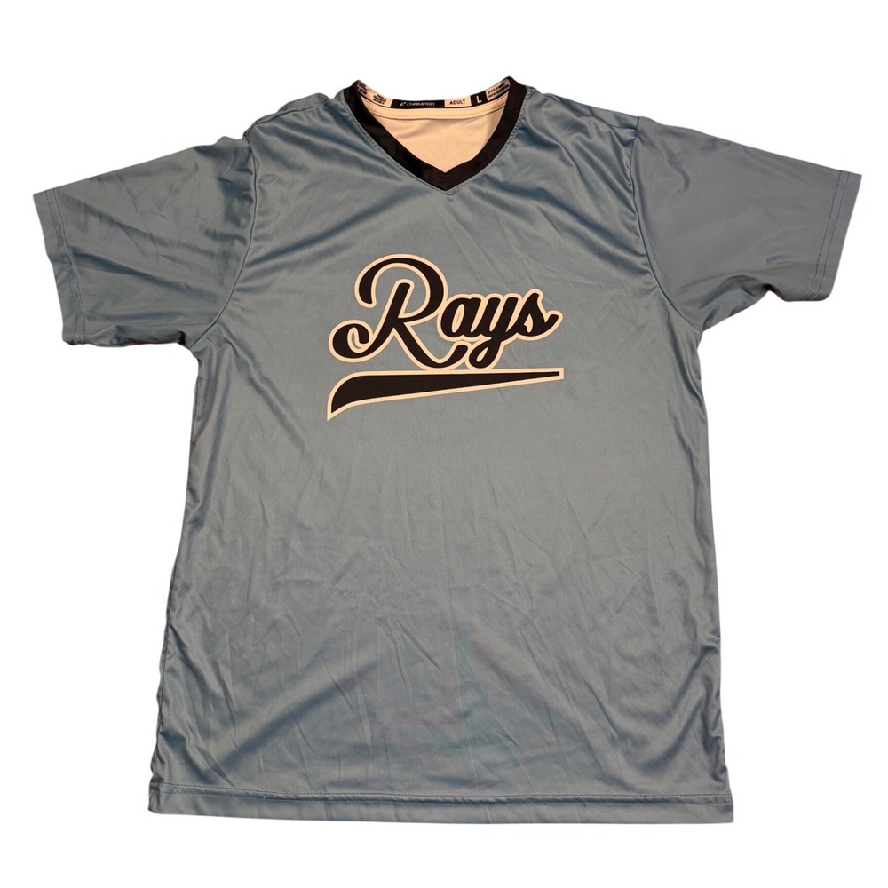 Champro Tampa Bay Rays Style VNeck Jersey Adult Large Blue J-MSV1 Baseball Shirt